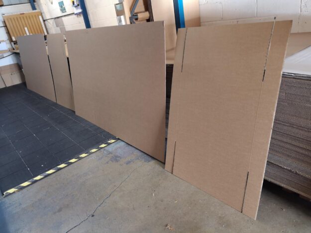 Made to measure cardboard boxes protecting awkward shaped products for local businesses during busy seasonal periods.